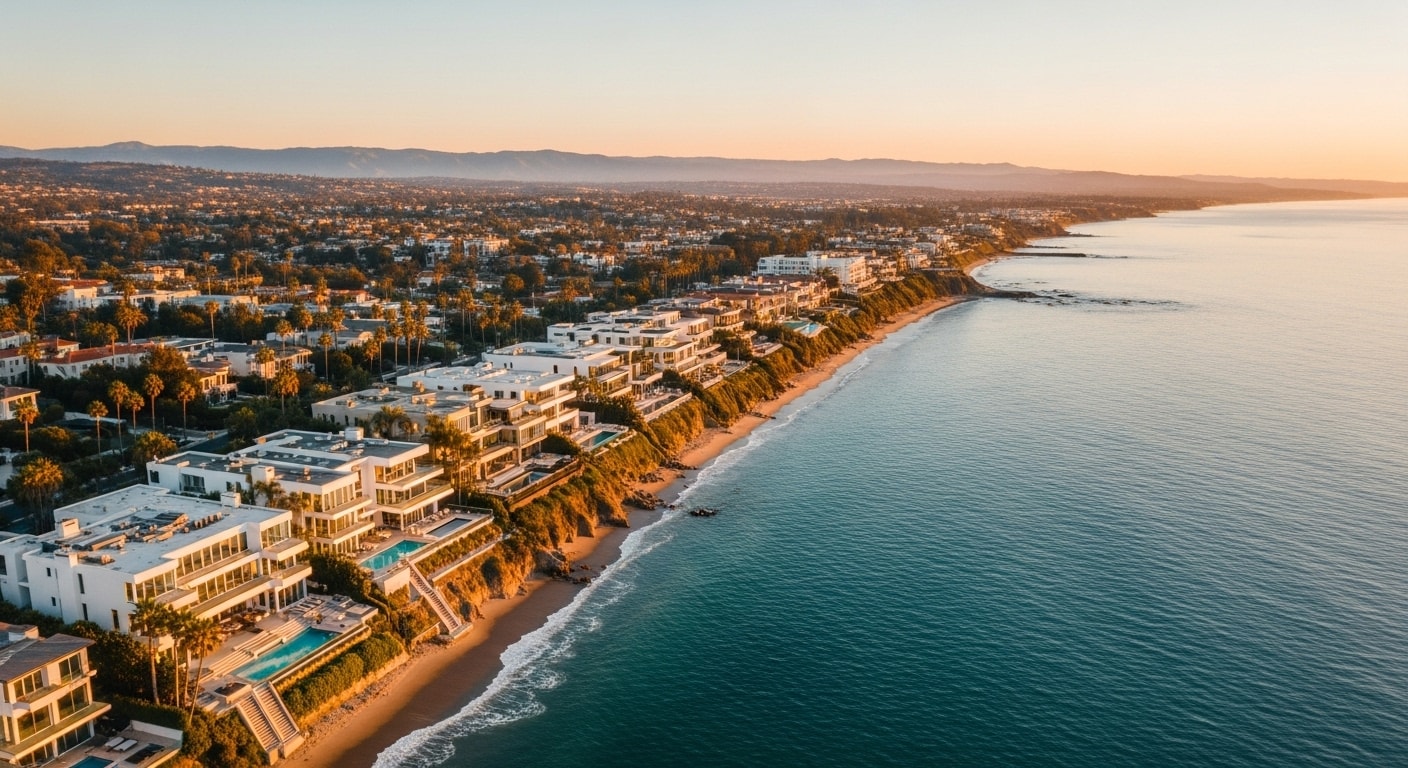 Los Angeles County skyline with active construction sites and cranes